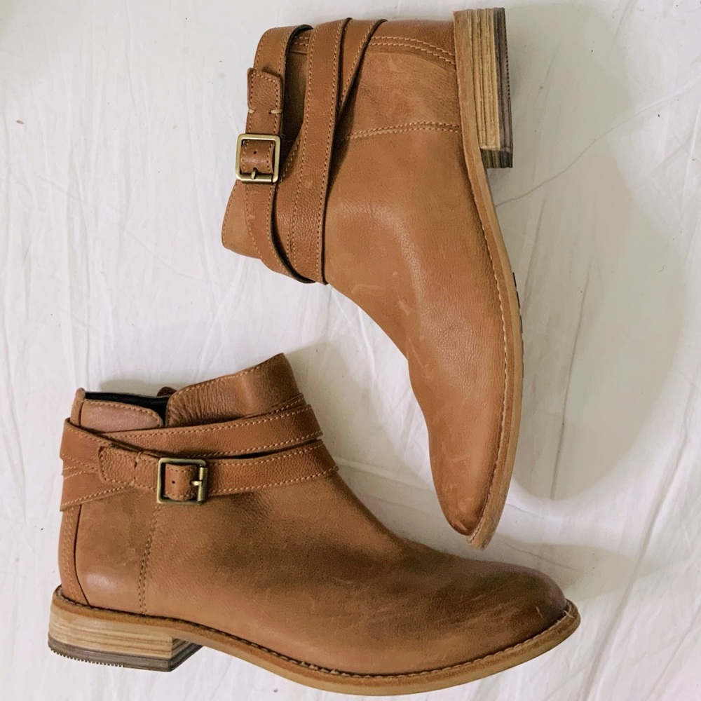 Low Rise Leather Harness Bootie NWOT